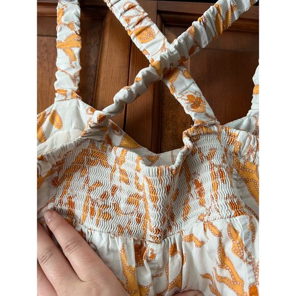Maeve by Anthropologie Women's Floral Sweetheart Mini Dress Orange/White Size L - Picture 14 of 15